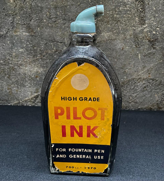 Pilot Antique Ink Bottle 700cc Large Retro Showa Used Blue Cap | Suadpens