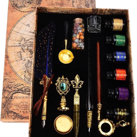 Harry Potter Style Glass Fountain Pen Set Ink Not Included Wedding Used | Suadpens