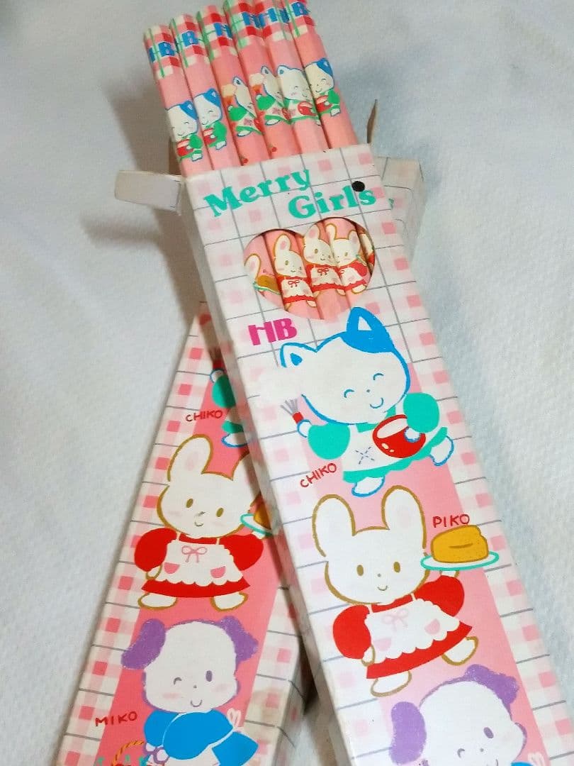 Showa Retro Colleen HB Pencil Set of 2, Merry Girls, Used, Vintage | Suadpens