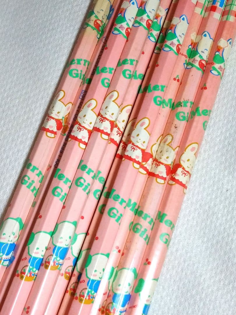 Showa Retro Colleen HB Pencil Set of 2, Merry Girls, Used, Vintage | Suadpens