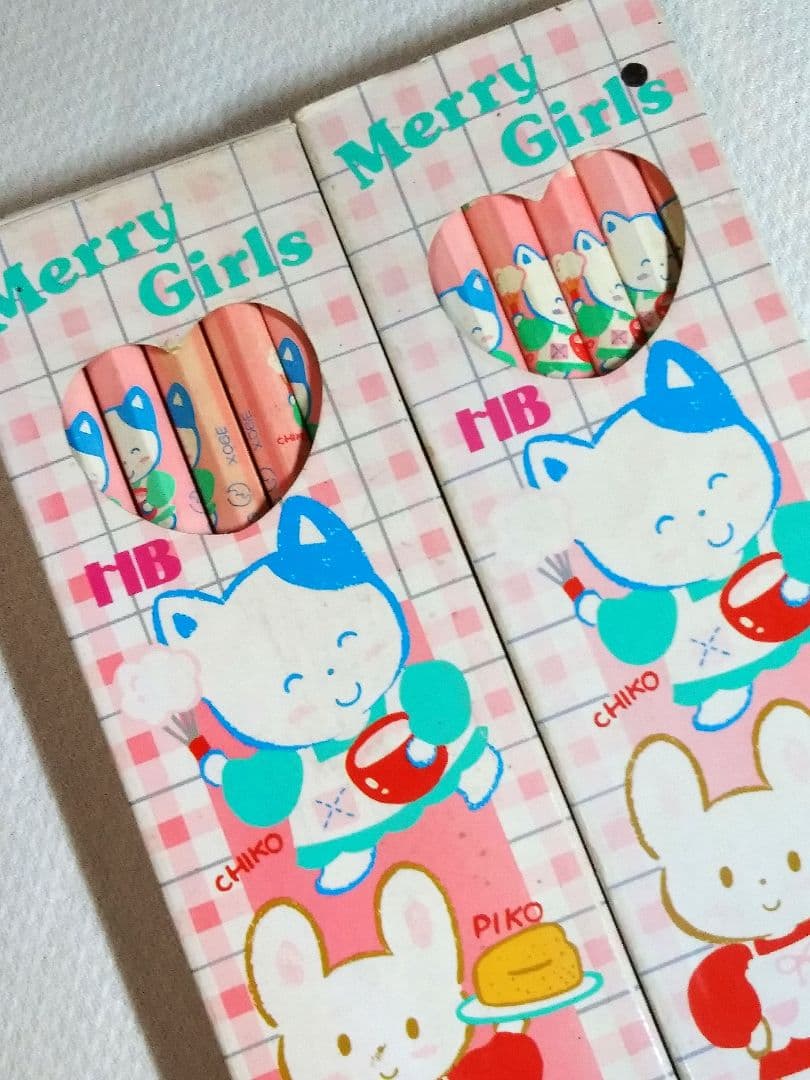 Showa Retro Colleen HB Pencil Set of 2, Merry Girls, Used, Vintage | Suadpens
