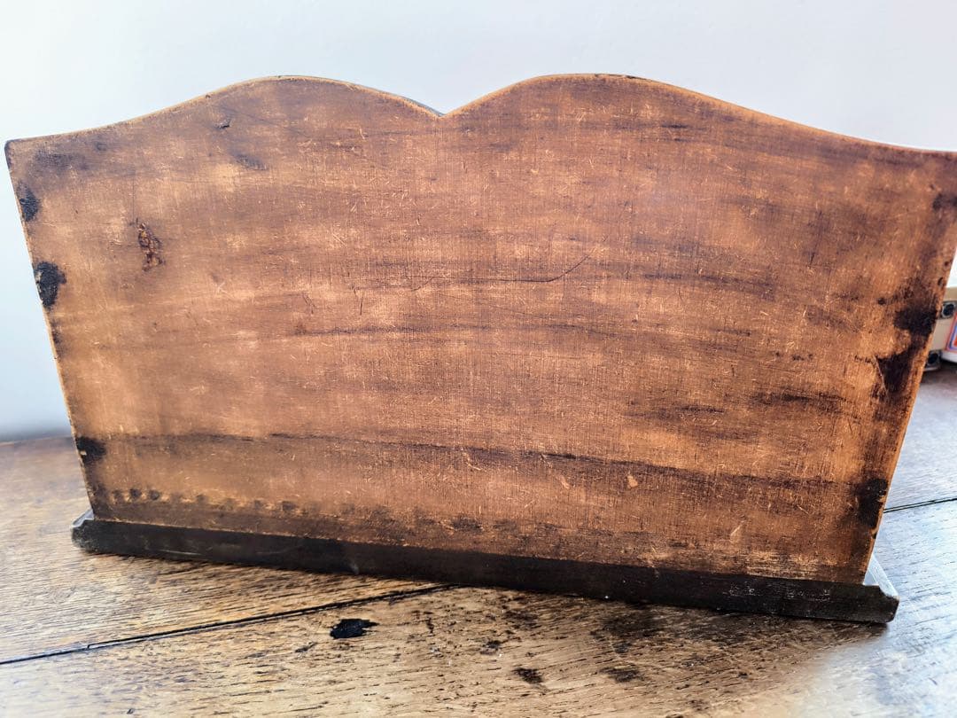 Vintage Wooden Letter Rack with Inkwell - French Antique, Used | Suadpens