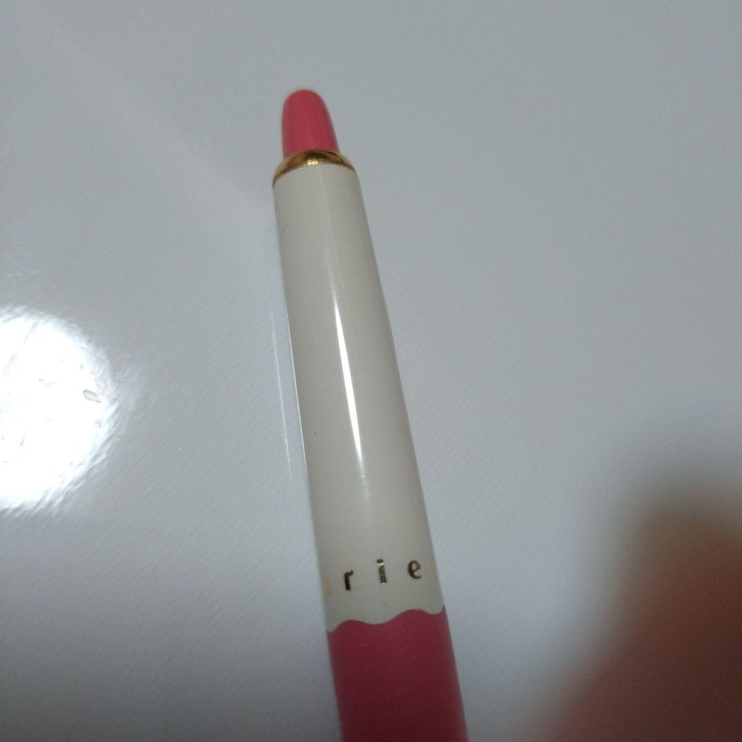 Marie Claire Pink White Retro Ballpoint Pen Gold Clip Used 7.9" | Suadpens