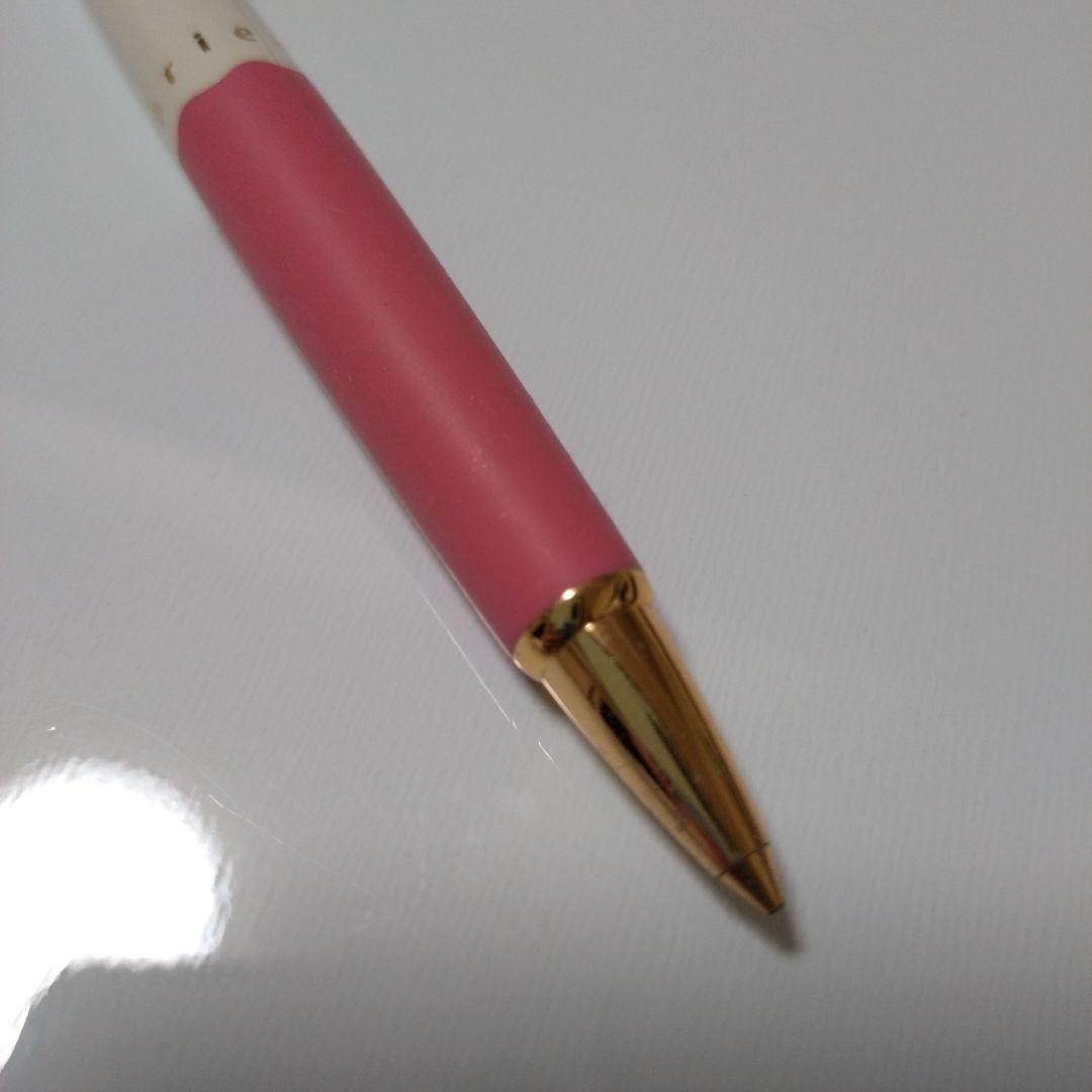 Marie Claire Pink White Retro Ballpoint Pen Gold Clip Used 7.9" | Suadpens