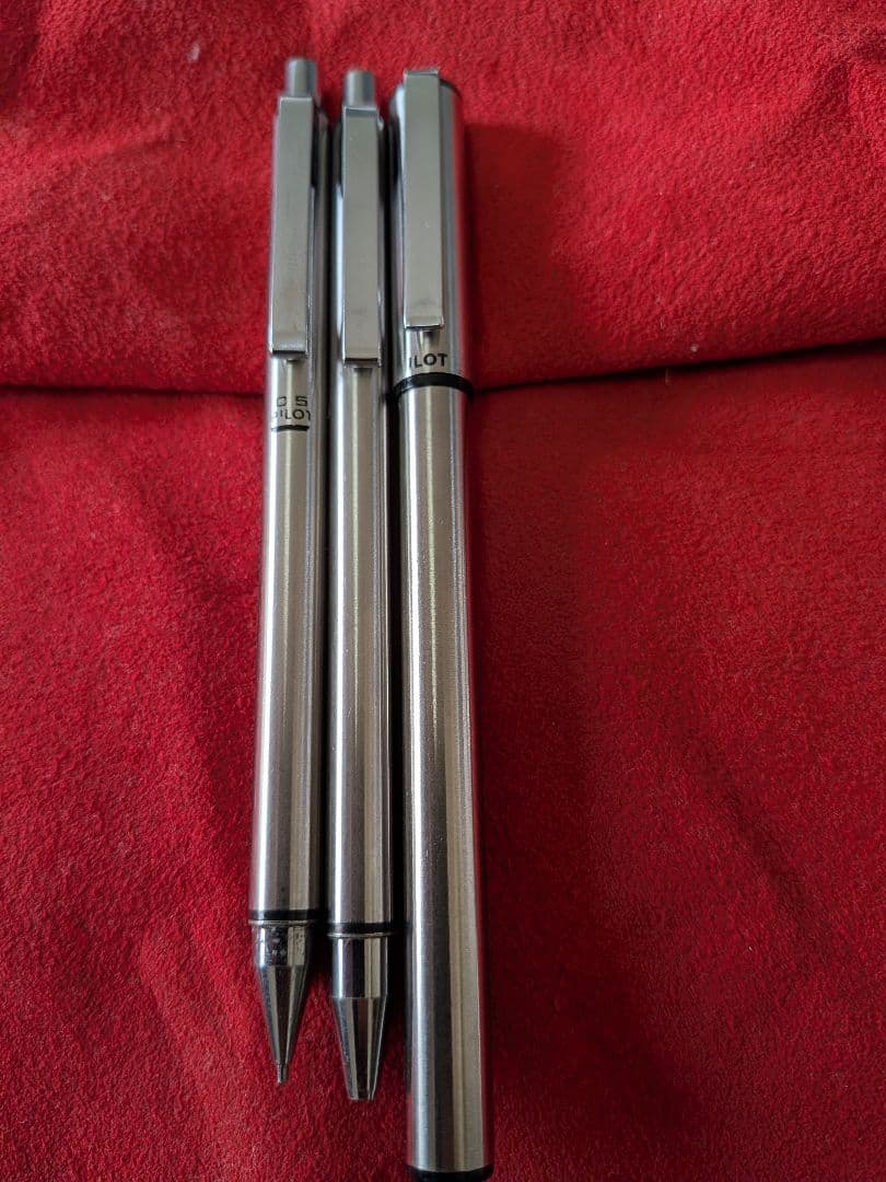 Pilot Silver Ballpoint Pen Set of 3, Retro Showa Style Used | Suadpens