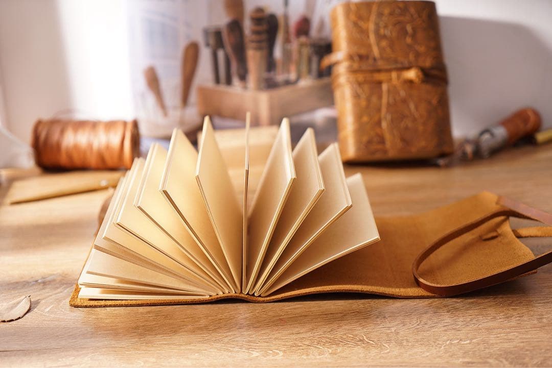 Vintage Leather Sketchbook 400 Pages Thick Diary Handcrafted 4cm Brown | Suadpens