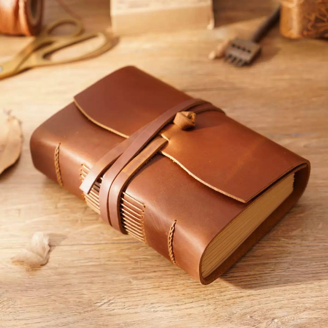 Vintage Leather Sketchbook 400 Pages Thick Diary Handcrafted 4cm Brown | Suadpens
