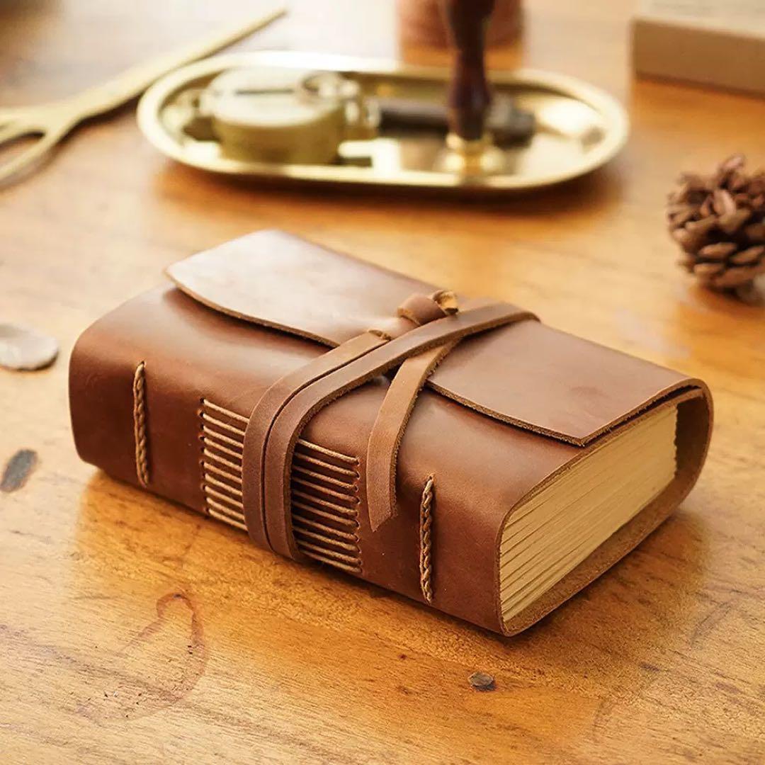 Vintage Leather Sketchbook 400 Pages Thick Diary Handcrafted 4cm Brown | Suadpens