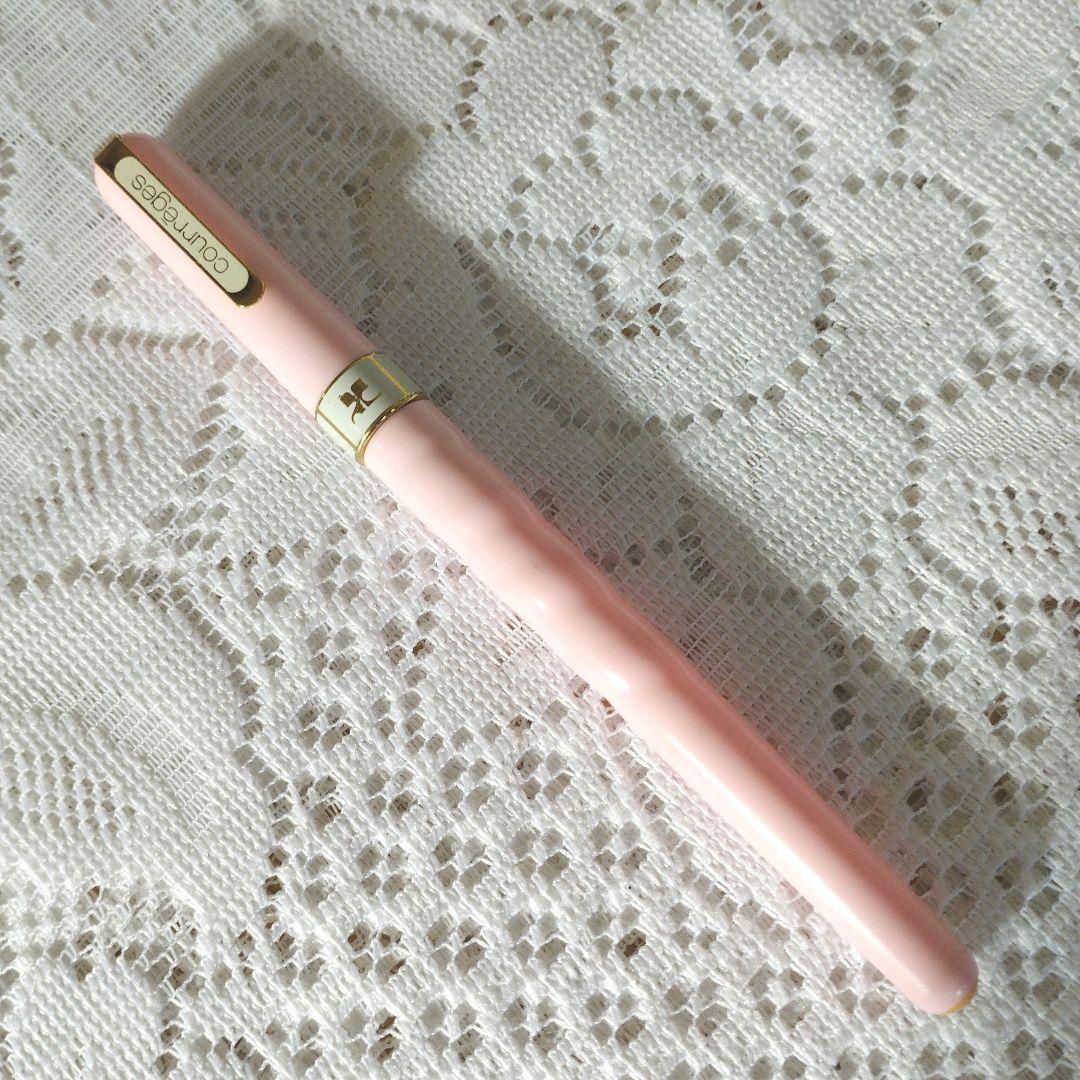 Courrèges Fountain Pen Pink Retro Showa Used Thin Stains | Suadpens