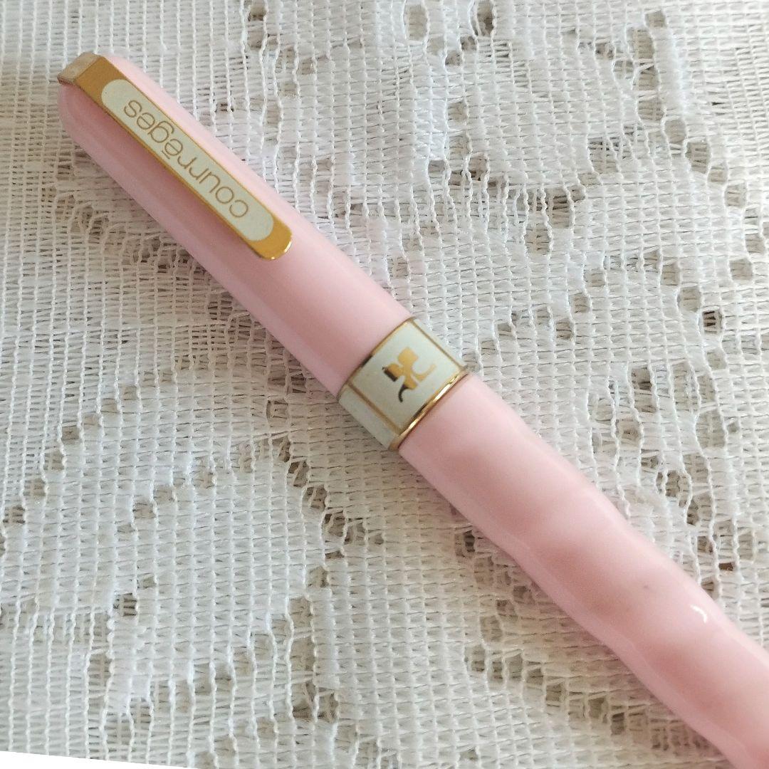 Courrèges Fountain Pen Pink Retro Showa Used Thin Stains | Suadpens