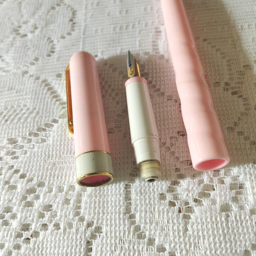 Courrèges Fountain Pen Pink Retro Showa Used Thin Stains | Suadpens