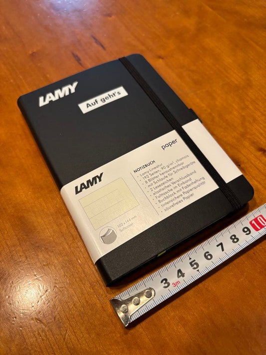 LAMY A5 Notebook Paper Soft Cover Black "Auf geht's" Logo Used | Suadpens