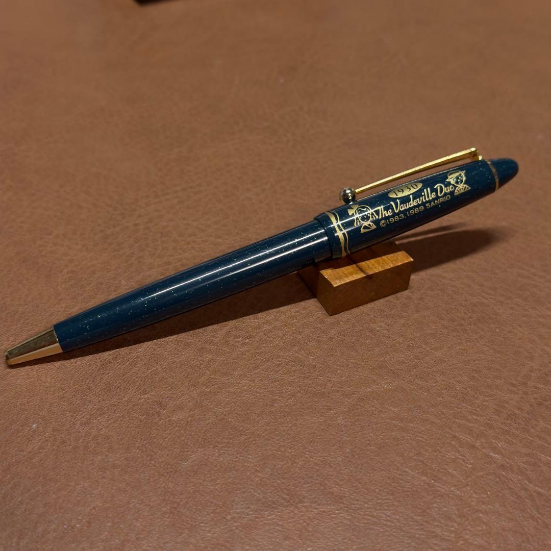 Sanrio Showa Retro Vaudeville Duo Ballpoint Pen Eddie & Emmy Dark Green 0.7mm Used | Suadpens
