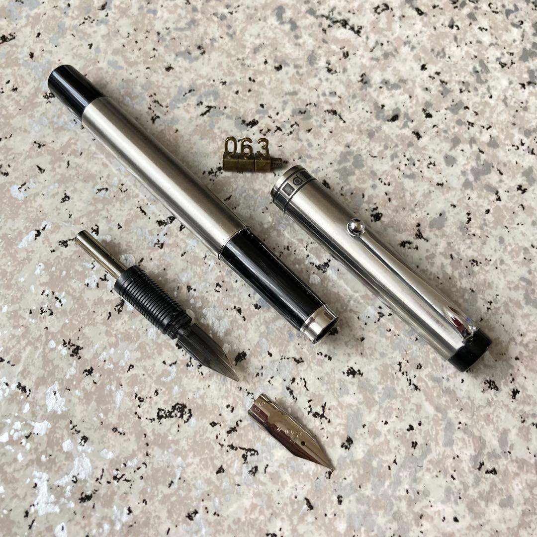 Platinum Etched Overhauled Fountain Pen 18k WG Stainless Steel Retro Design | Suadpens