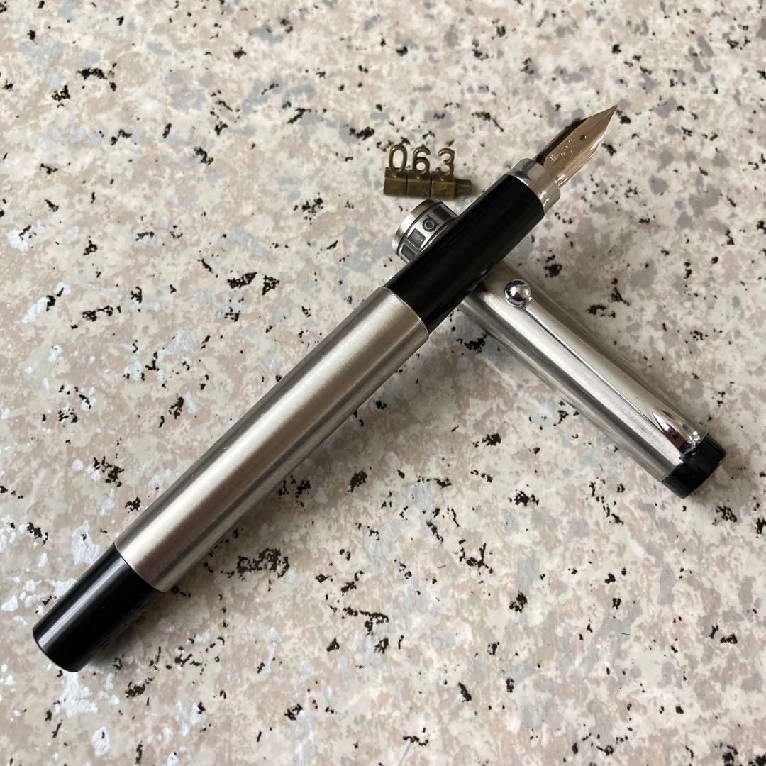 Platinum Etched Overhauled Fountain Pen 18k WG Stainless Steel Retro Design | Suadpens