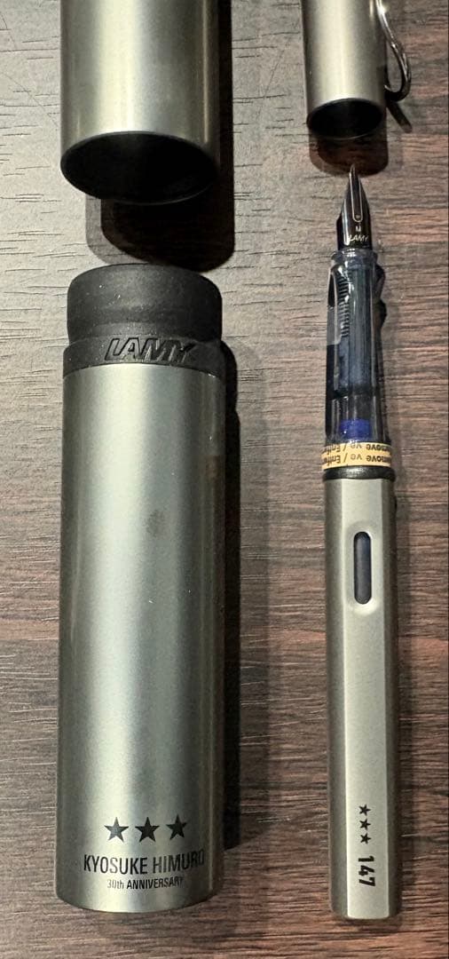 Kyosuke Himuro 30th Lux Limited LAMY Fountain Pen Metal Silver Box Included Used | Suadpens
