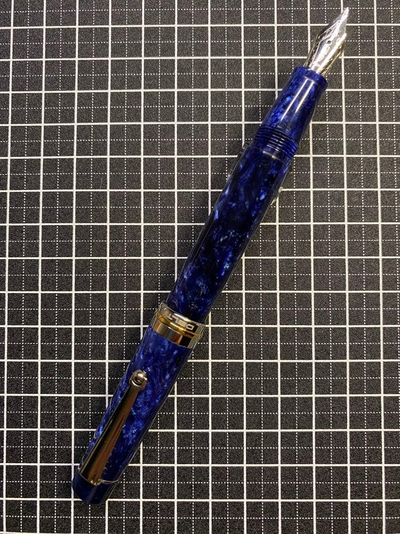Delta Vintage Blue Fountain Pen F Nib with Box & Ink Cartridge Used | Suadpens
