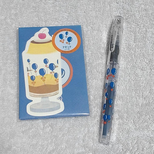 Adelia Retro Fountain Pen & Mini Balloon Card Set New Blue Color Office Supplies | Suadpens