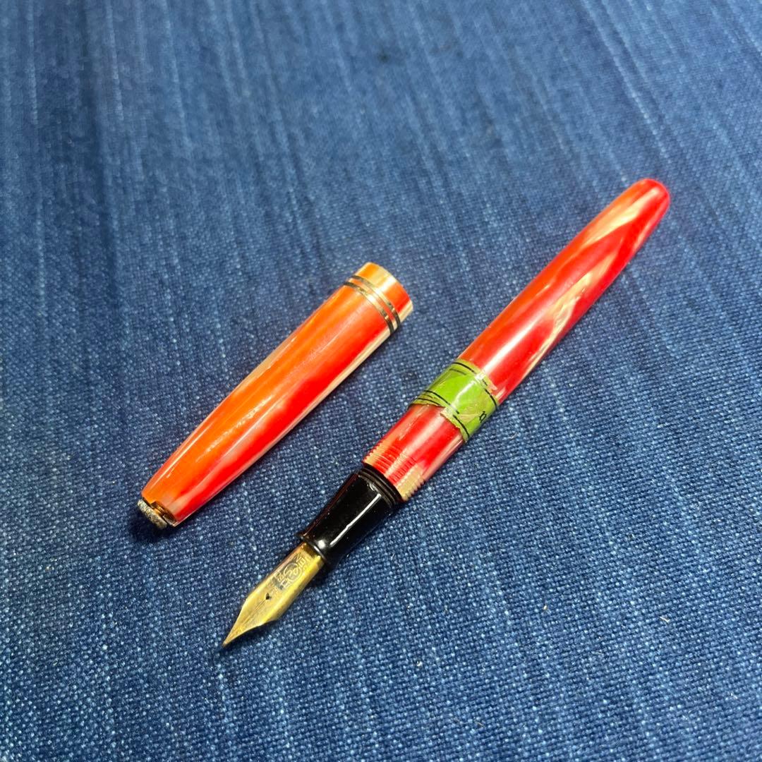 Morison Vintage Red Celluloid Fountain Pen, Unused, Convertible, Collectible | Suadpens