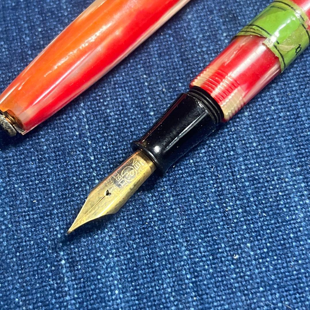Morison Vintage Red Celluloid Fountain Pen, Unused, Convertible, Collectible | Suadpens