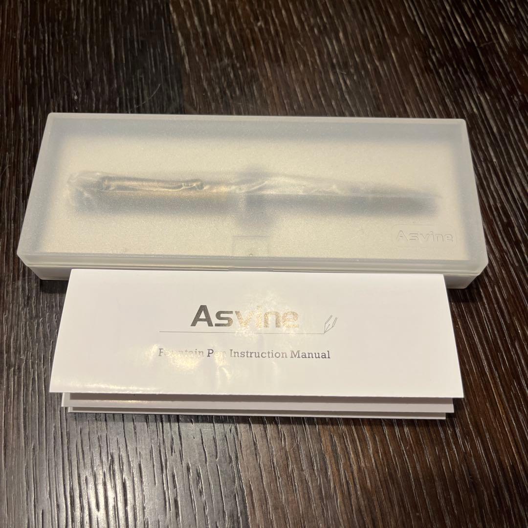 Asvine P30 Brass Fountain Pen Medium Nib Clear Multi-Color Ink Used | Suadpens