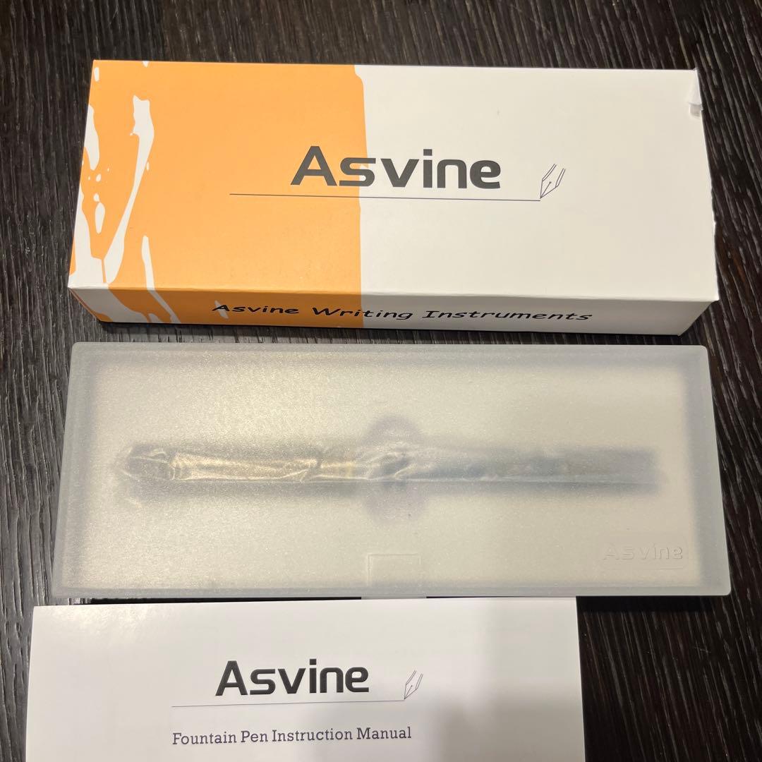 Asvine P30 Brass Fountain Pen Medium Nib Clear Multi-Color Ink Used | Suadpens