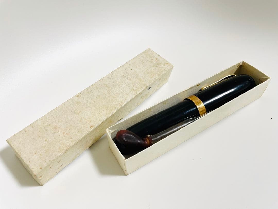 New Clip Vintage Thick Fountain Pen Black 6.3" Iridium Nib Used | Suadpens