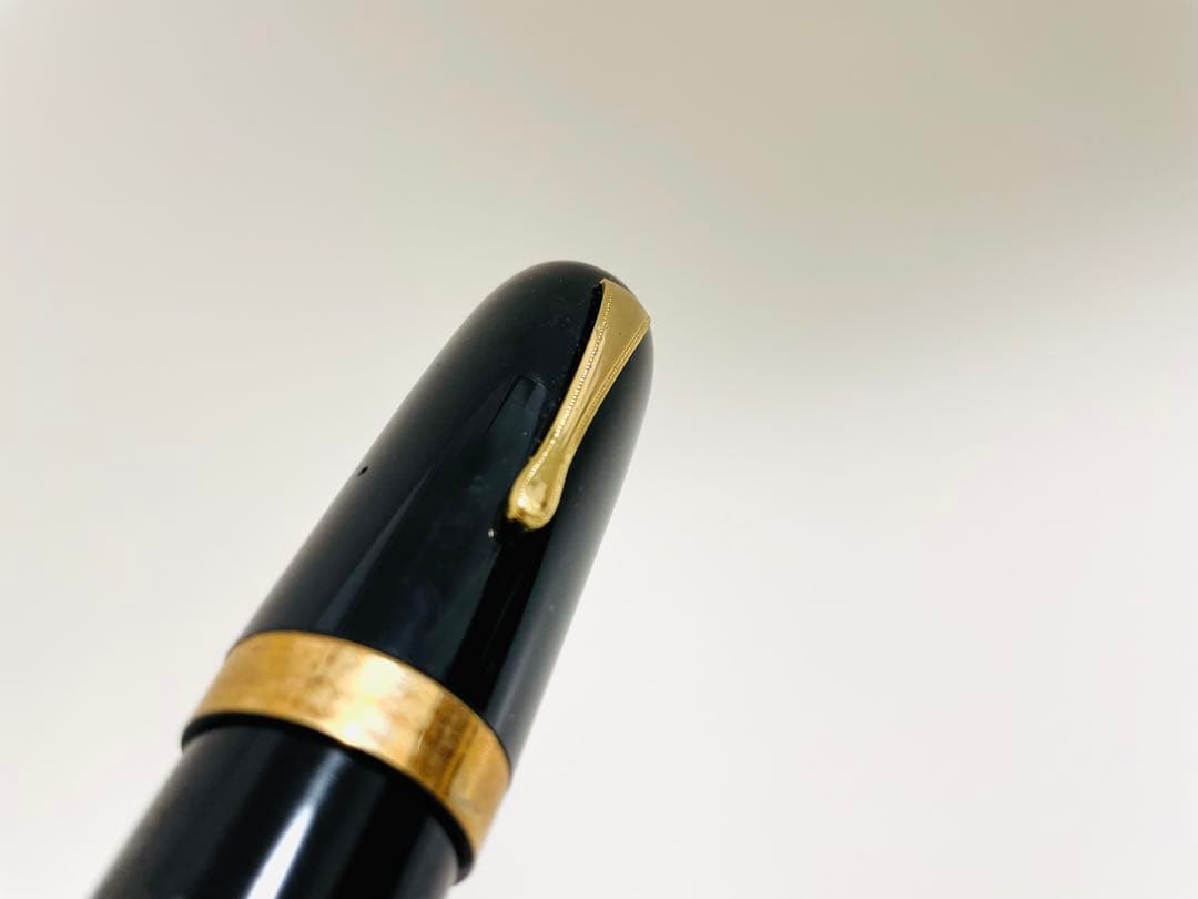 New Clip Vintage Thick Fountain Pen Black 6.3" Iridium Nib Used | Suadpens