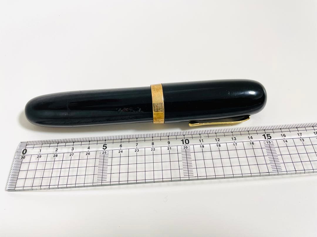 New Clip Vintage Thick Fountain Pen Black 6.3" Iridium Nib Used | Suadpens