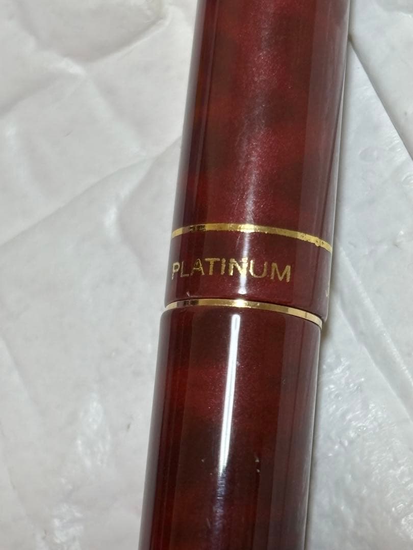 Platinum Riviere Red Fountain Pen Fine Nib Used Japan Retro Junk No Ink | Suadpens