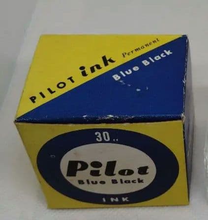 Pilot Blue Black Ink 30cc Glass Ink Pot, Vintage Empty Bottle, Retro Style | Suadpens