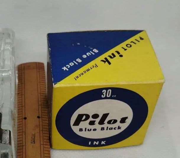 Pilot Blue Black Ink 30cc Glass Ink Pot, Vintage Empty Bottle, Retro Style | Suadpens