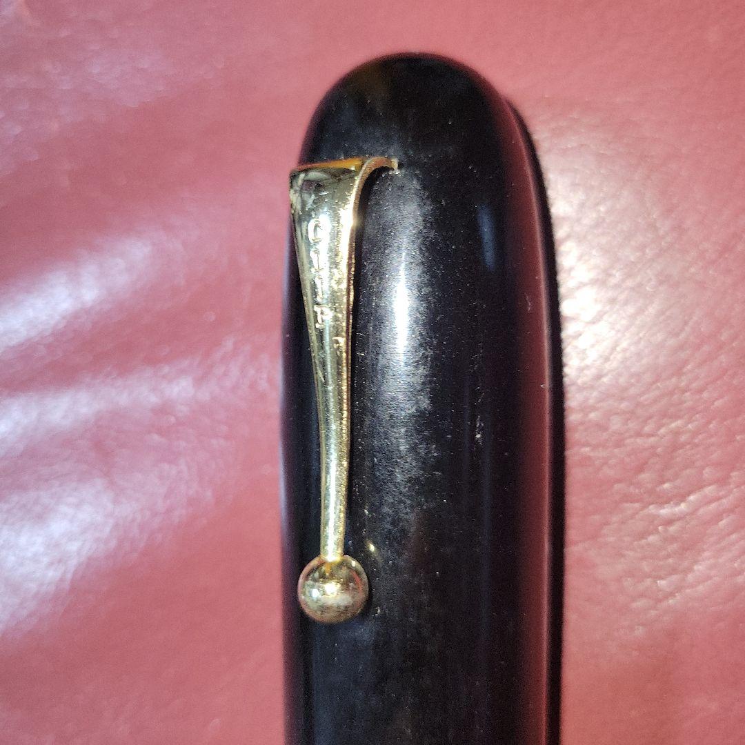 Vintage Showa Retro Gold Clip Extra Thick Fountain Pen Black Used | Suadpens