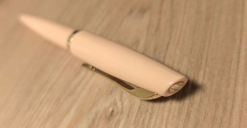 Aurora Pink Quartz Ballpoint Pen Italy No Box Used Stylish Retro 80mm | Suadpens