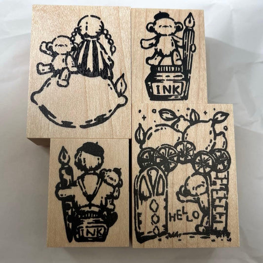 Pepin Stamp Set Limited Edition Paper Festival Used, 4 Designs, Japan | Suadpens