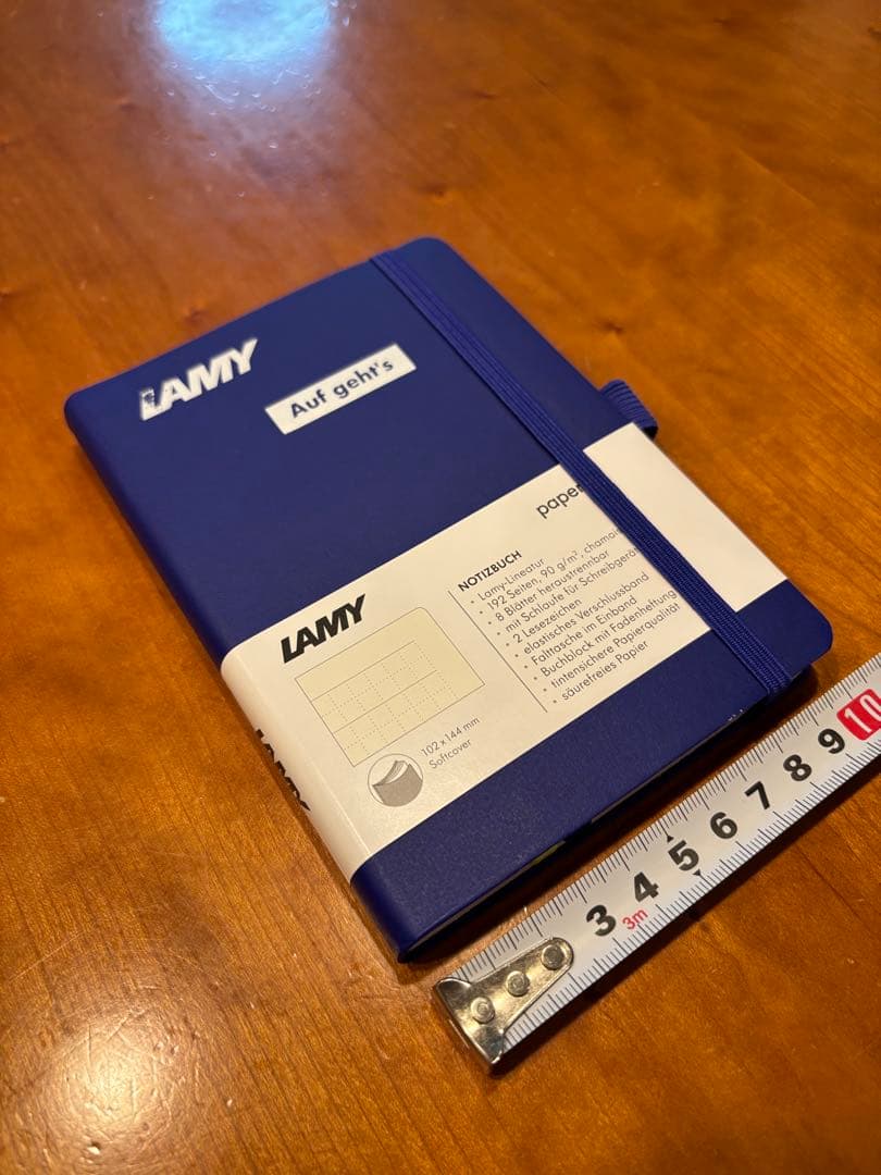 LAMY Notebook Blue A5 Soft Cover, Unique "Auf geht's" Paint, Used Stylish | Suadpens