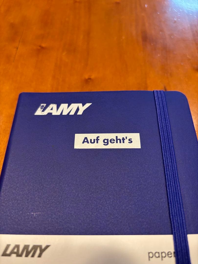 LAMY Notebook Blue A5 Soft Cover, Unique "Auf geht's" Paint, Used Stylish | Suadpens