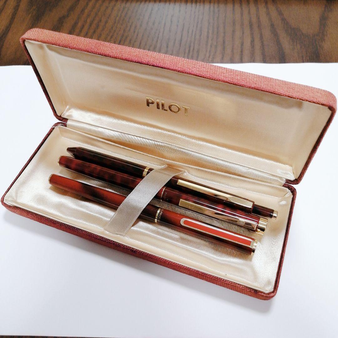 Pilot Quartz Pen Set 3 pens Retro Marble Red Vintage Used | Suadpens