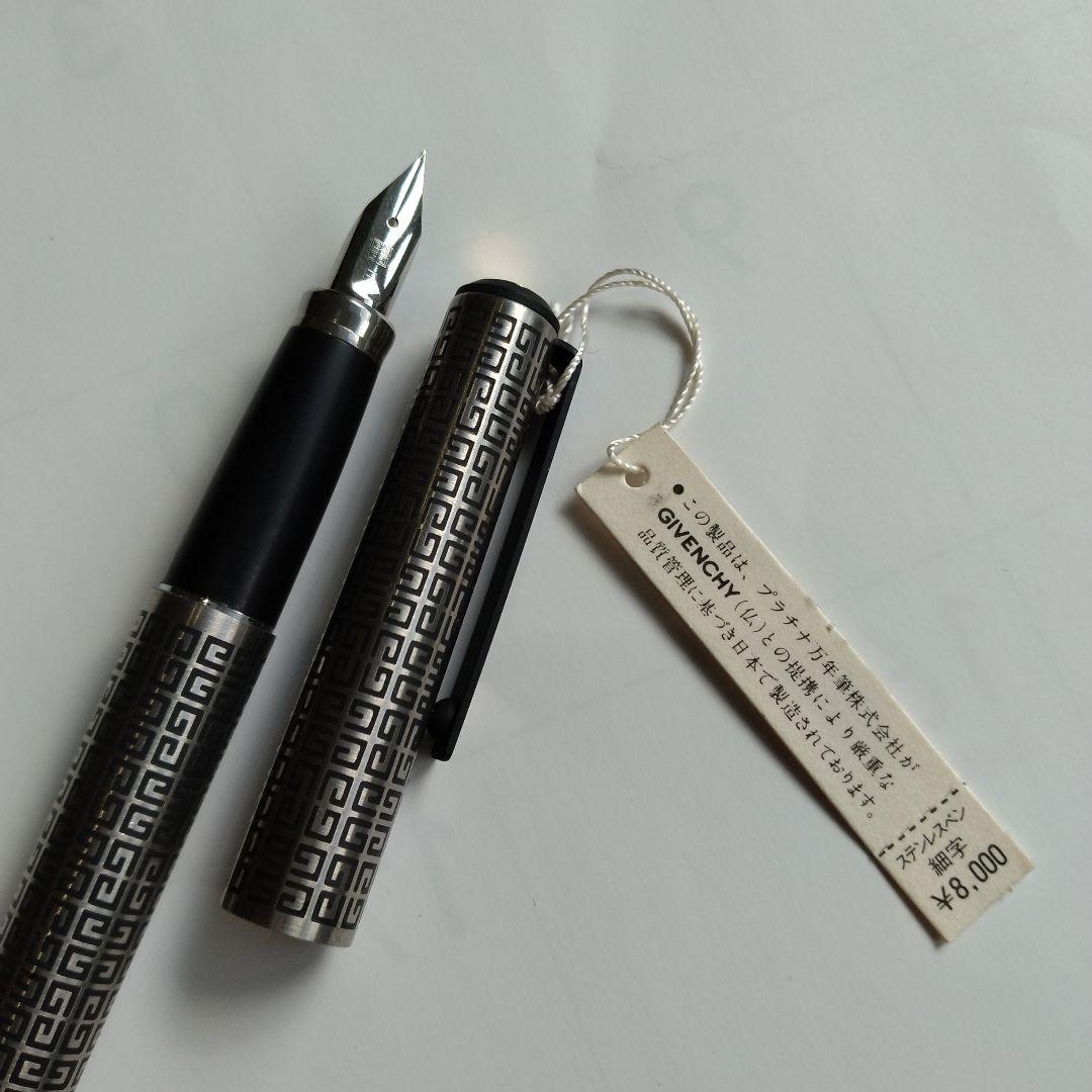 GIVRNCHY Fountain Pen Fine Point Platinum Geometric Retro Used 13.5cm | Suadpens