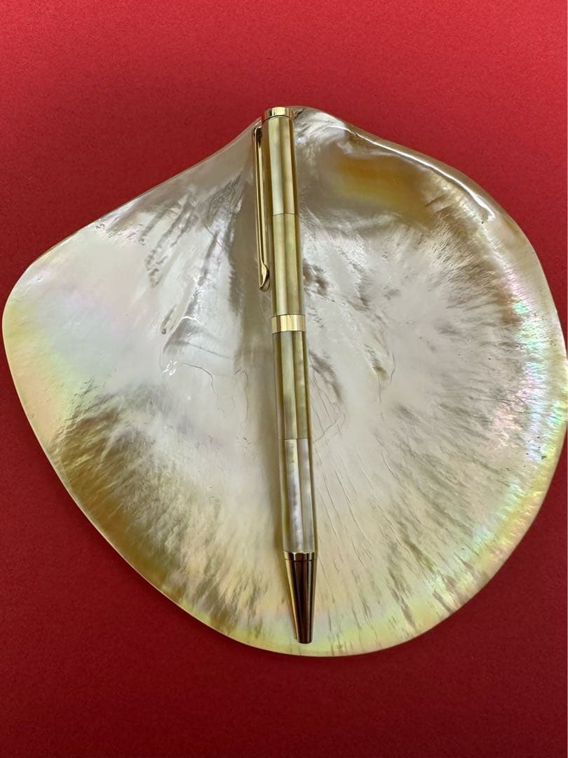 Handmade White Pearl Shell Ballpoint Pen, Raden Inlay, Excellent Condition, Bonu | Suadpens
