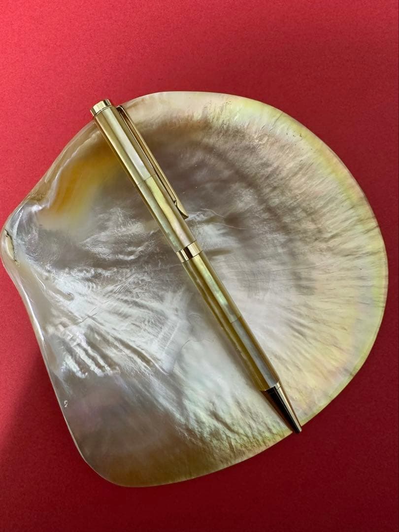 Handmade White Pearl Shell Ballpoint Pen, Raden Inlay, Excellent Condition, Bonu | Suadpens