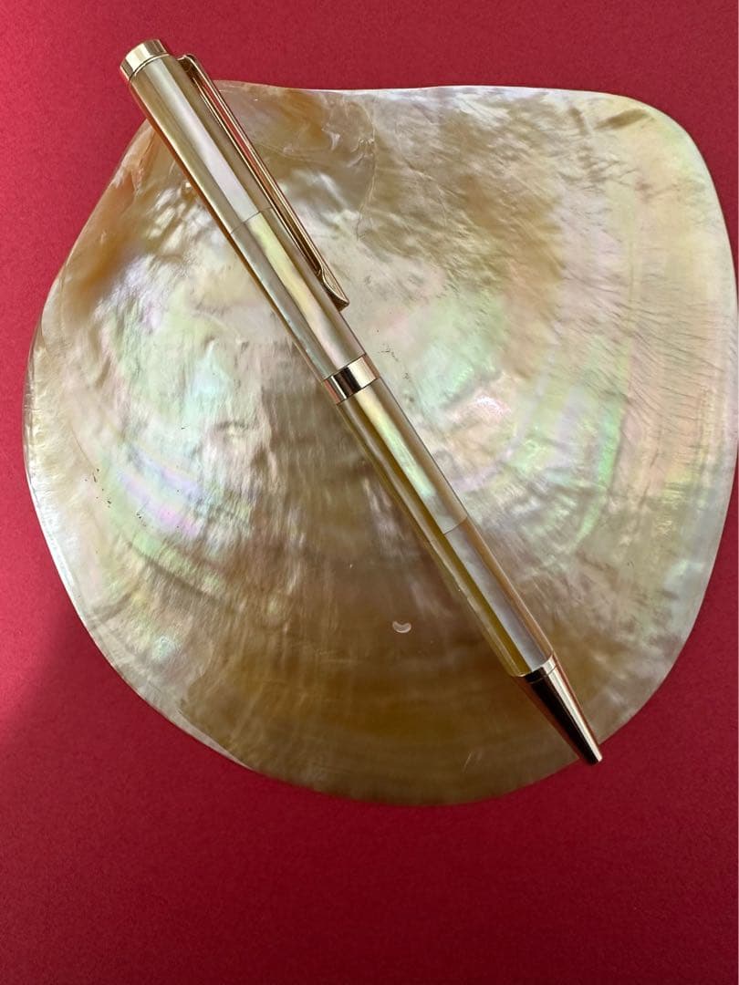 Handmade White Pearl Shell Ballpoint Pen, Raden Inlay, Excellent Condition, Bonu | Suadpens