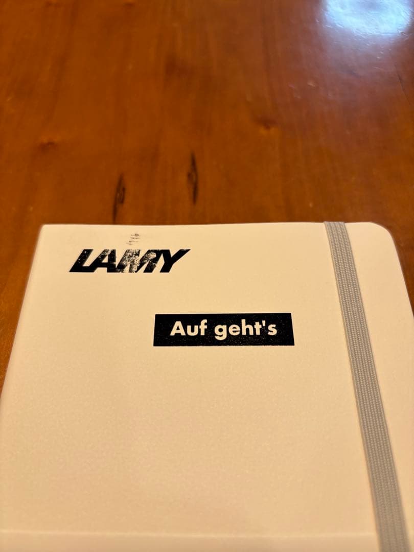LAMY A5 Notebook White Soft Cover LBS-A5WH Used Rare "Auf geht's" Paint | Suadpens