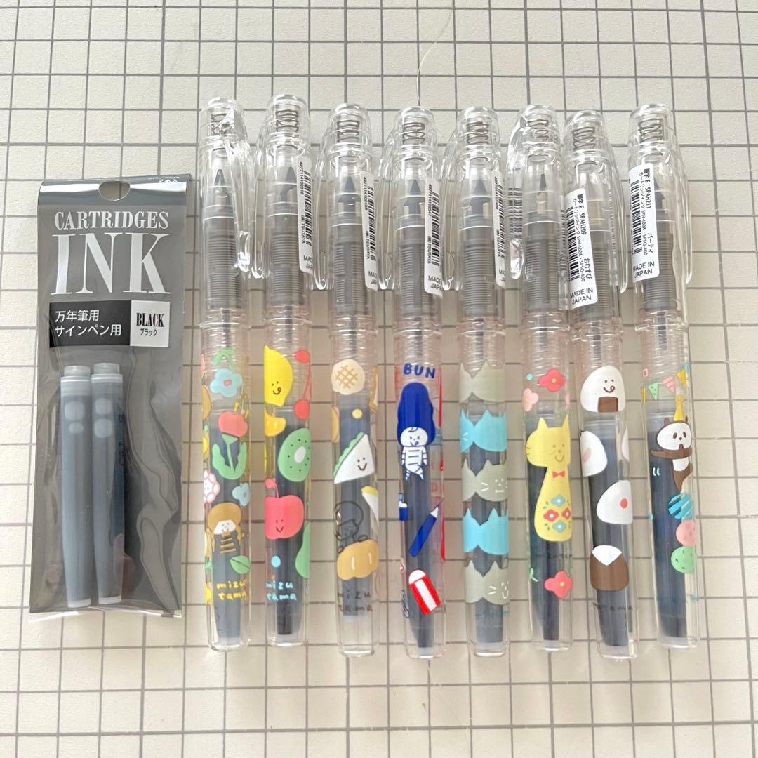 Tsutaya Mizutama Fountain Pen 1st Edition 8pcs  Unused with Ink Set | Suadpens