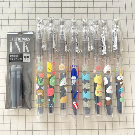 Tsutaya Mizutama Fountain Pen 1st Edition 8pcs  Unused with Ink Set | Suadpens