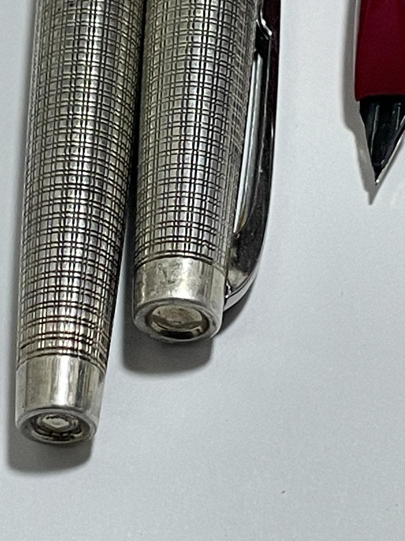 Platinum Vintage 18K WG Sterling Silver Fountain Pen Red Mesh New/Used | Suadpens